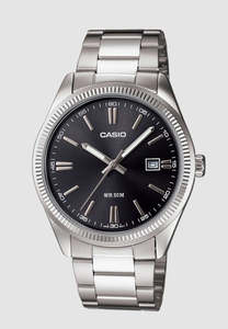 Casio 2024: Mens Casio Stainless Steeel Ananlogue Watch With Black Dial MTP1302PD-1A1