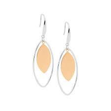 Black Friday 2024: Stainless Steel With Rose Gold Plate Drop Earrings