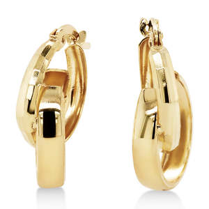 Christmas 2024: 9ct Yellow Gold Bonded Double Hoop Earrings