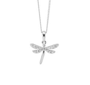 Christmas 2024: Sterling Silver Cubic Zirconia Dragon Fly Pendant