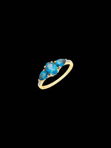 Christmas 2024: 9Ct Yellow Gold London Blue Topaz And Diamond Ring