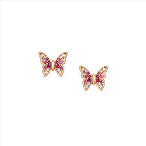 Nomination Crysalis Earrings 241104/040 Rose Gold Butterfly Studs With Cz