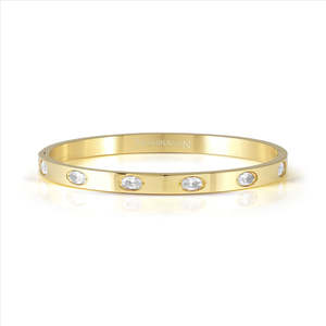 Nomnation Pretty Bangles 029516/7/8/020 Gold With White Cz
