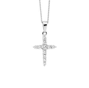 Valentines Day: Sterling silver Cubic Zirconia Cross Pendant