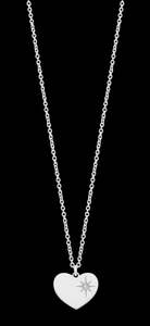 Sterling Silver Diamond Set Heart Pendant