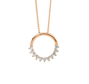 Valentines Day: Sterling Silver Rose Gold Plated CZ Pendant