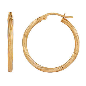 Mothers Day Sale 2025: 9ct Yellow Gold Twist Hoops