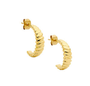 Mothers Day Sale 2025: Stainless Steel Yellow Gold Plated Twist Hoops