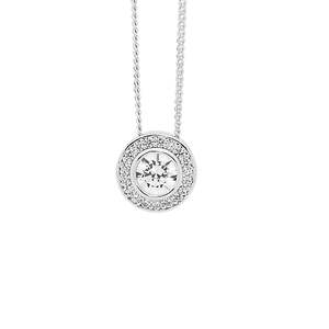 All Jewellery: Sterling Silver Halo Cz Pendant P720W
