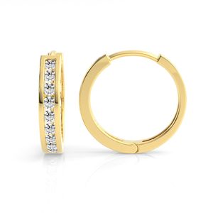 All Jewellery: 9ct Yellow Gold Diamond Huggie Earrings