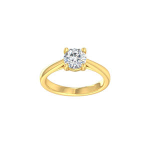 9ct Yellow Gold One Carat Solitaire Lab Diamond Ring