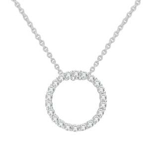 9ct White Gold Lab Grown Diamond Circle Of Life Pendant