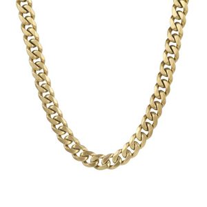 All Jewellery: Ion Plated 18k Gold Brushed Stainless Steel Neck Chain