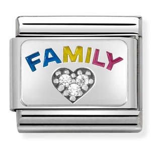 Nomination Composable 330306/08 Enamel Family with CZ Heart