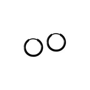 Earrings: FV Hoops Black 16mm Thin Huggies