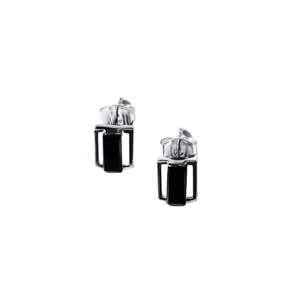 Earrings: La Stele Black Onyx Rectangle Stud Earrings