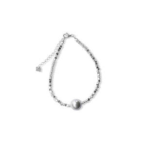 Silver Jewellery: Silver Perle Silver Hematite & Fresh Water Pearl Bracelet