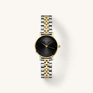 Watches: Rosefield Small Edit Black Duo Tone Ladies Watch SEBDSG-SE04