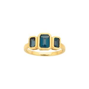 Rings: 9ct Yellow Gold Blue Topaz Ring