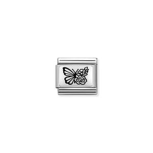 Childrens Jewellery: Nomination Composable 330111/22 Butterfly with Flowers