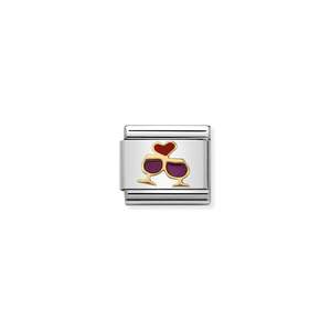 Childrens Jewellery: Nomination Composable 030283/08 Wine Glasses with Hearts