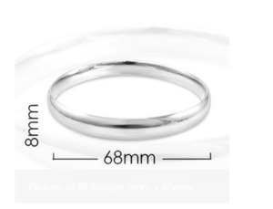 Sterling Silver 8mm Wide Bangle