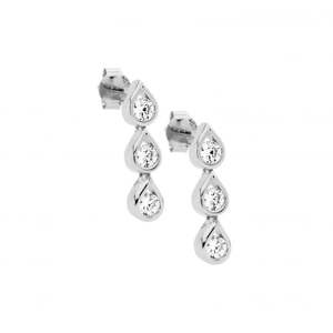 Sterling Silver CZ Drop earrings E640S