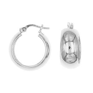 Earrings: Sterling Silver Wide Hoop Earrings