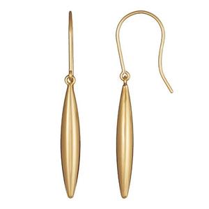 Earrings: 9ct Yellow Gold Marquise Shaped Drop Earrings