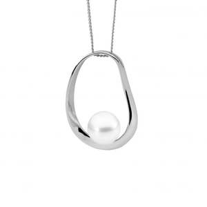 Ellani Sterling Silver Freshwater Pearl Pendant P910S