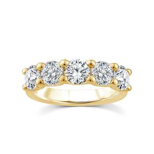 9ct Yellow Gold 5 Stone Lab Diamond Ring