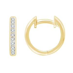 Diamond Earrings: 9ct Yellow Gold Lab Diamond Huggie Earrings .25ct Tdw
