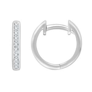 9ct White Gold Lab Diamond Huggie Earrings .25ct TDW