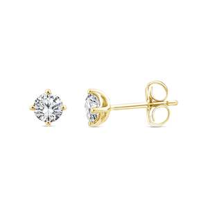 Diamond Earrings: 9ct Yellow Gold Claw Set Lab Diamond Studs .75ct Tdw