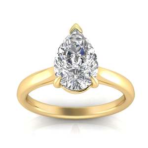 Diamond Rings: 9ct Yellow Gold Pear Shaped Lab Grown Diamond Ring 2.04ct Tdw