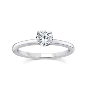 Diamond Rings: 9ct White Gold Lab Grown Solitaire Diamond Ring .50ct Tdw