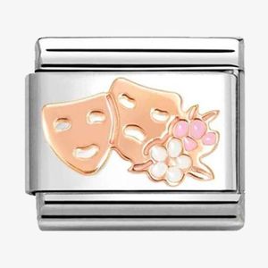 Nomination Composable 430202/32 9ct Rose gold Masks with Flowers