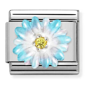 Childrens Jewellery: Nomination Composable Blue and white flower 330321/06