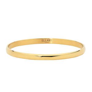 All Jewellery: Stainless Steel Gold Plated 5mm Bangle size 68
