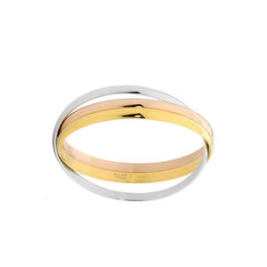 All Jewellery: Stainless Steel Rose and Gold Plate Russian Bangle  SB111T-65