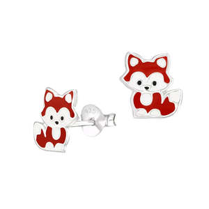 Sterling Silver Fox Earrings