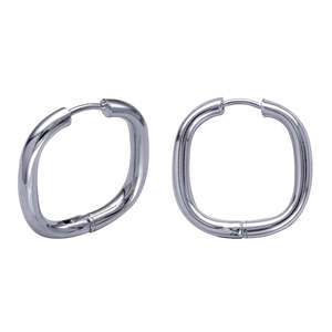 Sterling Silver Square Shaped Huggie Hoop Earrings