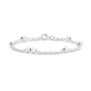 Sterling Silver Chain And Ball Bracelet