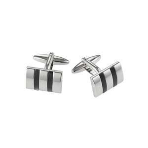 Rhodium Black Cat’s Eye Cufflinks