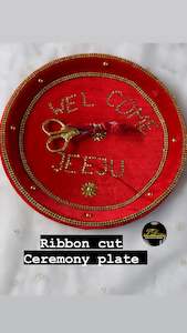 Haldi Or Maaiya Jewellery: Ribbon Cut Plate ( TD-1 )