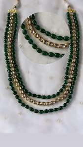 Haldi Or Maaiya Jewellery: Kundan backside Meenakari , Sherwani Maala ( TD -3 )