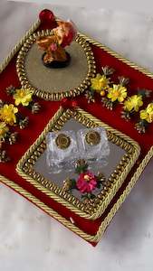 Haldi Or Maaiya Jewellery: Ring Ceremony Plate ( TD - 4 )