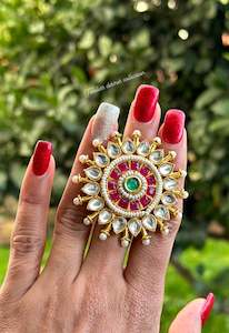 Oversized multi ring in kundan
