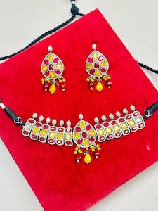 Oxidised necklace set with earrings