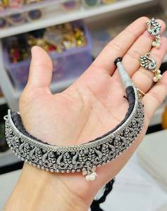 Oxidised necklace set with earrings